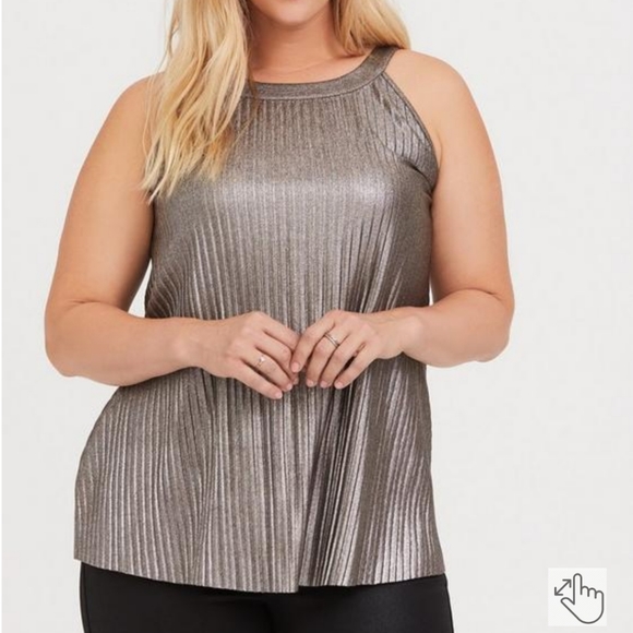 torrid Tops - Torrid Pleated Bronze Halter Tank Top